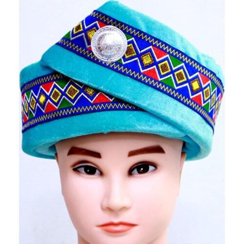 4 colors arabian hat princess cosplay accessories halloween hat vintage dance head wear performance hat miao nationality hat