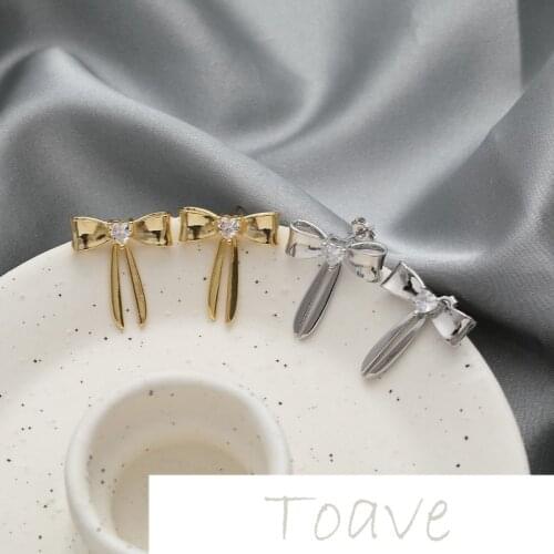 14K electroplating bowknot earrings diy earrings hand-made material accessories