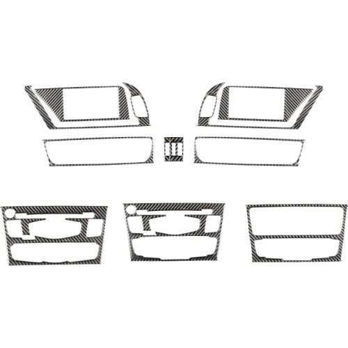 Carbon Fiber For Audi A4 B8 A5 Accessories Car Interior Navigation Air Conditioning CD Control Panel LHD RHD Styling Stickers