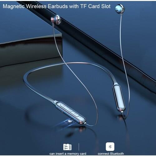 Wireless Earbuds Comfortable Durable Bluetooth Sports Headset With TF Card Slot Binaural Magnetic Earphone Bluetooth Headphones