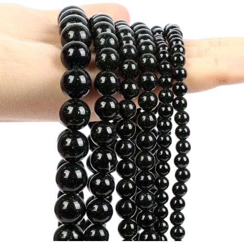 Smooth Green SandStone Natural Stone Beads Round Loose Spacer Beads for Jewelry Making DIY Charm Bracelet Necklace 4/6/8/10/12MM