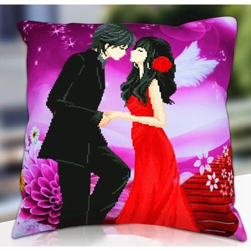 Diy printed cross stitch pillow kit embroidery needlework sets counted cross-stitch kits patterns paintings accessories fabric