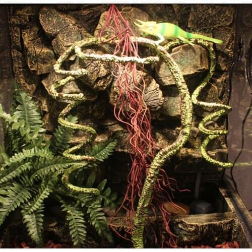 Pet Habitat Decor Simulated Rattan Rainforest Collapsible Pet Reptile Terrarium Decoration For Lizard Frog Snake Flexible Vines