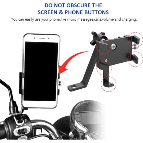 Motorcycle Phone Holder Motorbike Phone Mount for Rear View Mirror Phone Holder 360 degree rotating for Smartphone 2.8-3.9 inch