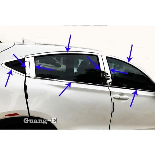 For Honda HRV HR-V Vezel 2019 2020 Car body stainless steel glass window garnish pillar middle strip trim frame lamp hood parts