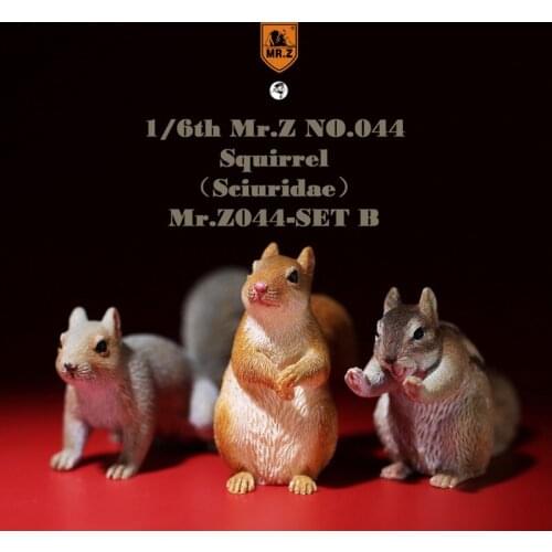 Mr.Z No. 044 squirrel Model Toy 1/6th Scale Simulation Animal squirrel Model Toy F 12" Action Figure Scene Car Decoration