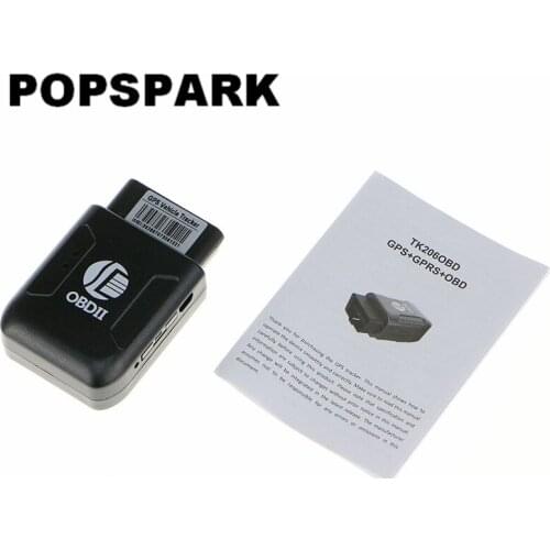 POPSPARK GPS Tracker Realtime Car Truck Vehicle Tracking GSM GPRS Mini Device with Standard OBDII 16 Pin connecter