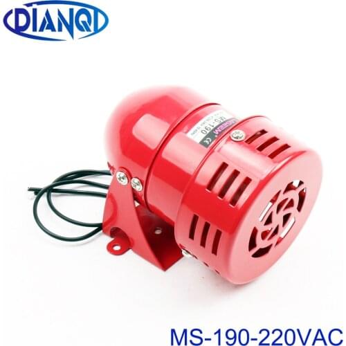 AC 220V 110dB Red Mini Metal Motor Siren Industrial Alarm Sound electrical guard against theft MS-190