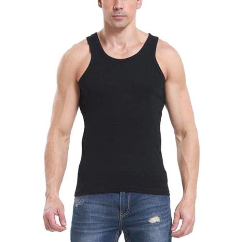 Tank Tops Men Solid Color Breathable Cotton Compression Under Base Layer Sport Tank Top for Daily Life Mens Clothing 2021