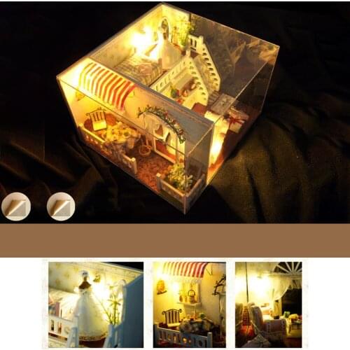 Micro Scene Combination DIY Wooden Dollhouse Kit Assembled Miniature Indoor Studio Doll House Toy for Girls Adult