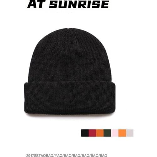 Hip hop Fashion Solid Color Knitted Beanies Hat Winter Warm Ski Hats Men Women Multicolor Caps Soft Elastic Cap Sport Bonnet