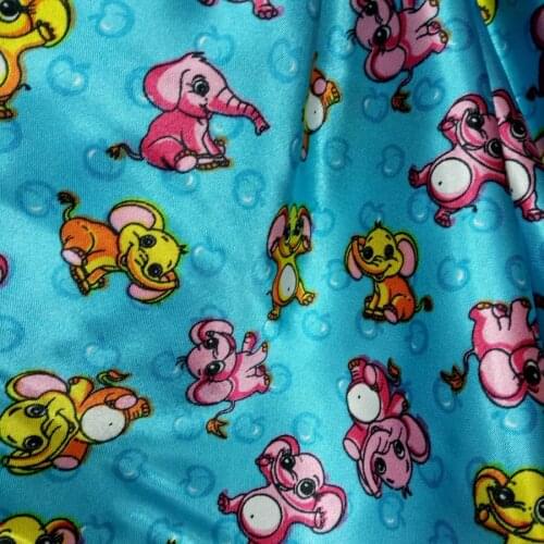 Cartoon Satin Craft Soft Satin Fabric Child DIY Lining Material Craft Flower Glossy Polyester Charmeuse Fabric