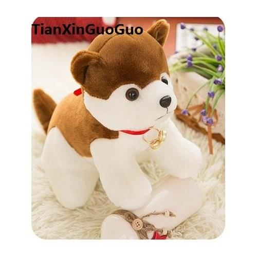 Cartoon husky plush toy lovely bell dog large 35cm soft doll throw pillow birthday gift b0777
