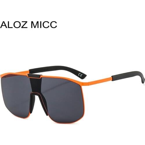 Oversized One Piece Sunglasses Men Fashion Square Goggle Sun Glasses Female Shades Rimless Sunglasses For Women UV400 Q842