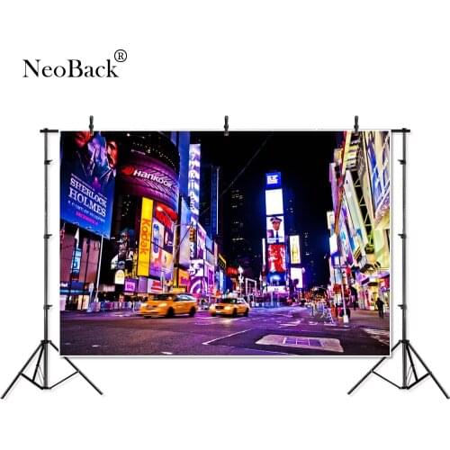 NeoBack New York City Time Square Night View Photo Backdrops Photocall Tower Photography Backgrounds For Photo Studio P4046
