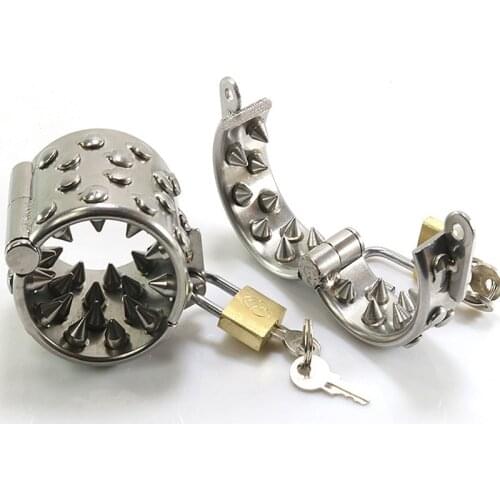 Stainless Steel Spike Penis Rings Pendant ScrotumTesticle Chastity Belt Ring Metal Cock Ring Sex Toy For Men/male Dick Cbt Delay