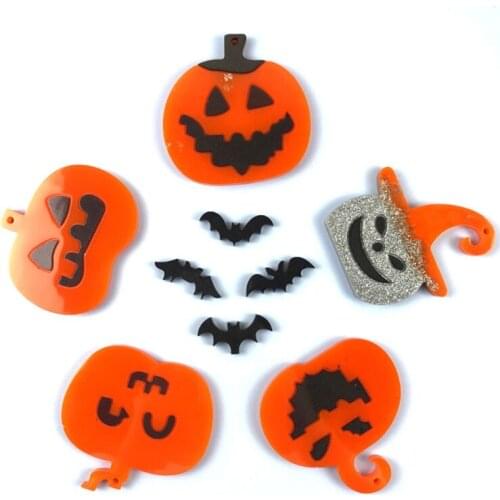 Halloween Pumpkin Ghost Bat Keychain Epoxy Resin Mold Earrings Pendant Silicone Mould DIY Crafts Jewelry Casting Mold