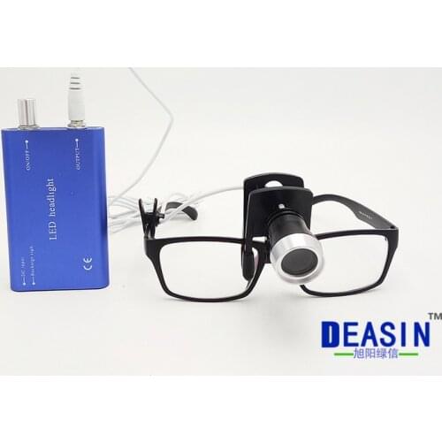 Portable LED Headlight with clip Lamp Black for Dental Lab Surgical Medical loupes glass