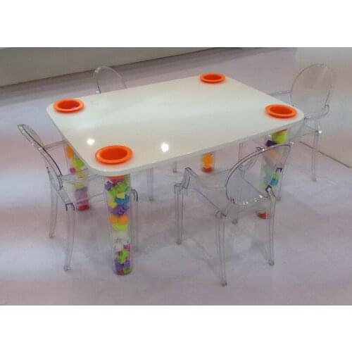 Transparent Kids dining table Childrens toys table minimalist modern Baby learning table Wooden Dining Baby Table