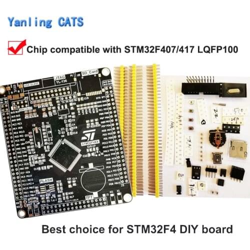STM32F4 Empty Development Board Kit DIY Welding Arm Cortex M4 for MCU STM32F407VET6 STM32F417VEVGT6 LQFP100 Pin 1PCS YL-136