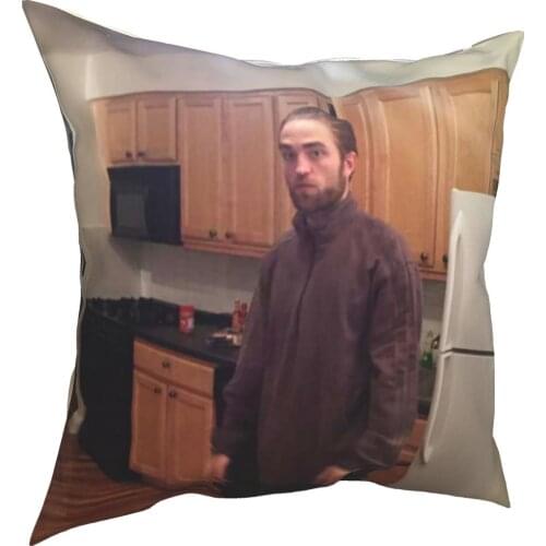 Robert Pattinson Standing Meme Pillow Case Decoration Rob Cushion Cover Throw Pillow for Living Room Double-sided Printing