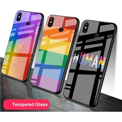 Gay Lesbian LGBT Rainbow Pride DIY Tempered Glass Phone Case for Redmi 7A 8 9 NOTE 9 8 7 6 Pro Luxury printed cover shell