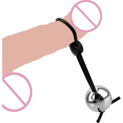 Sex Toys for Men Penis Sleeve Cock Ring Metal Ball Penis Extender Stretcher Enlargement Weight Stretcher Extender