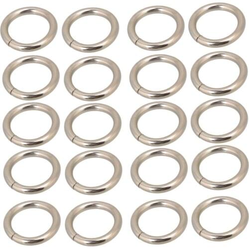 Silvery Metal O Ring O Shaped Belt Buckle for Purses Bags Backpack Straps Pack of 20 2CM