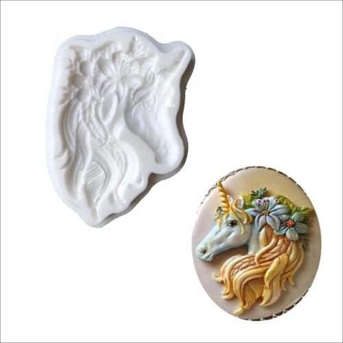 Unicorn baked silicone mold high temperature DIY cake decoration fondant Epoxy silicone mold