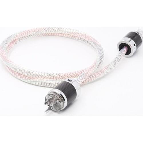 Hifi audio EU version Cord Amplifier CD Player power cord Extension cable with Rhodium Plated Carbon Fiber US power plug