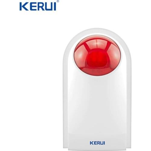 Kerui J008 Flash Siren External Outdoor Waterproof Siren Sound Strobe Flash Alarm Siren For Home Security Alarm System