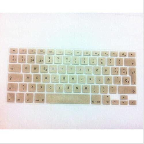 Metallic Gold Spanish EU Silicone Keyboard Cover Skin sticker Protector for MacBook Pro air 13 15 17 With Retina Display