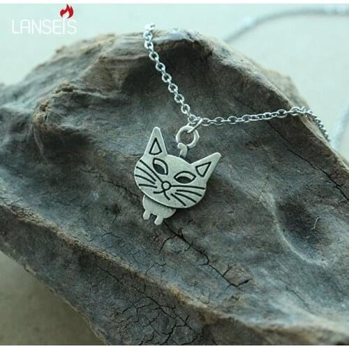 Lanseis 20pcs cute animal necklace pendant women little cat pendant