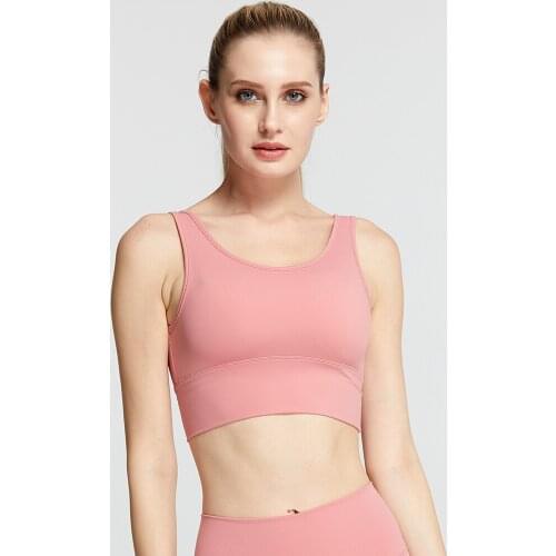 Womens Summer Breathable Yoga Vest Professional Solid Tight Large Size Running Fitness Vest Type U-shaped Sports Bra