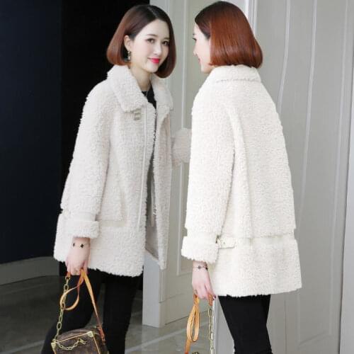 Granulated Cashmere coat womens 2021 new winter fashionable lamb fur fur fur fur integrated coat