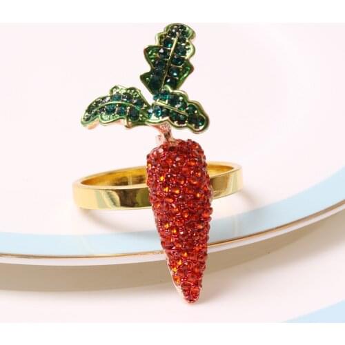 10pcs New Diamond Carrot Napkin Ring Thanksgiving Napkin Buckle