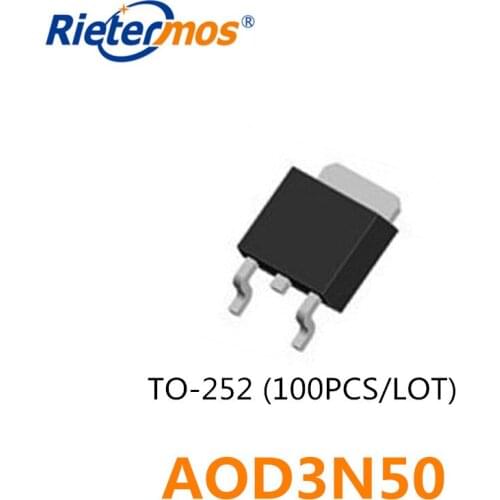 100PCS AOD3N50 D3N50 TO-252 SMD