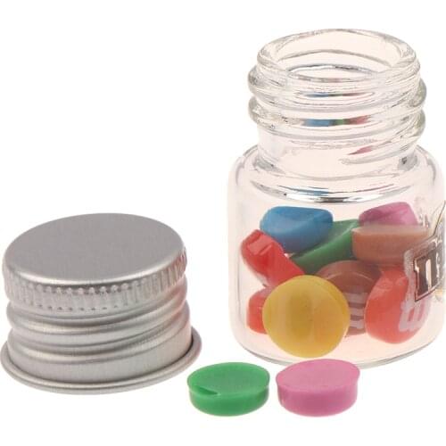 2pcs Resin Bean Jar Simulation Bottle Furniture Toys DIY 1/12 Dollhouse Miniature Accessories