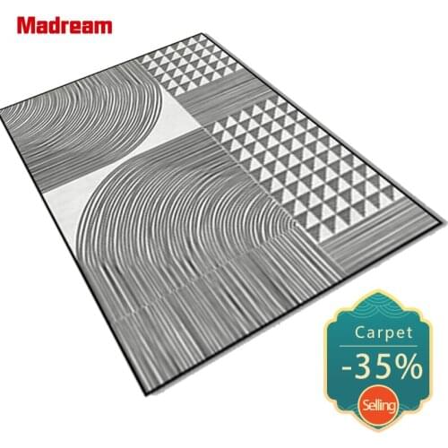 2021 Modern Simplicity Living Room Rug Geometric Gray Yellow Lines Bedroom Carpet Non-Slip Bedside Mat Room Decoration Teenager