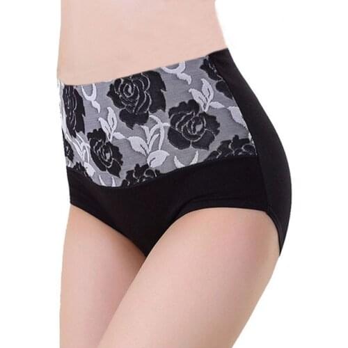 3Pcs/Lot Womens Panties High Waist Cotton Underwear Printed Abdominal Briefs Girls Plus Size Postpartum recovery Tummy Shorts