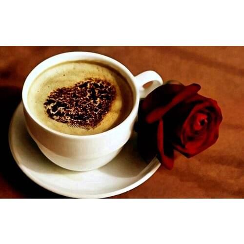 5d diy diamond painting full drill resin,diamond mosaic coffee,diamond embroidery coffee and rose