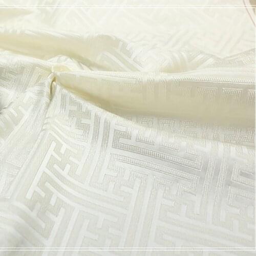 75x100cm Imported Japanese style white Metallic Jacquard Brocade Fabric, yarn dyed fabric for patchwork Women Coat Dress tissue
