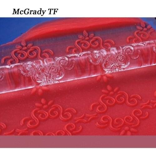 Acrylic Embossing Fondant Rolling Pin Embossed Tools For Cake Cake Decorating Tools Biscuit Cake Moulds Cake Tools