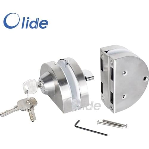Stainless Steel Frameless Glass Door Lock For 10-12mm Thickness Single Door With 3 Copper Keys