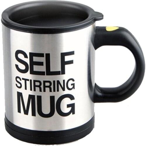 Self-Scramble Mixer Mug Thermos Cup; Self Stirring Mug-Black