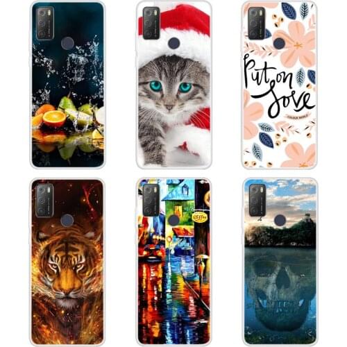 Case For Alcatel 1S 2021 Phone Cover Back Fitness Silicone Bumper And Softness TPU With Happy Town Series