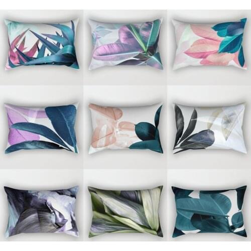 30X50CM Tropical Leaves Print Waist Pillows Cover Modern Nordic Simple Throw Pillows Case Decorative Sofa Bed Car Cushions Case