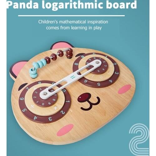 Children Wooden Montessori Panda Arithmetic Logarithmic Board Early Education Math Addition Subtraction Development Learning Toy