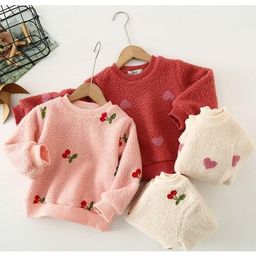 Kids Clothes Girls Sweatshirt Baby Boy Plus Velvet Tops 2021 Autumn Winter Toddler Thick Long Sleeved Pullover Children Clothing