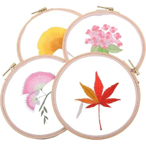 European Embroidery DIY Material Package Handcraft Embroidery flower plant Beginner Supplies Needlework Kits sewing tool